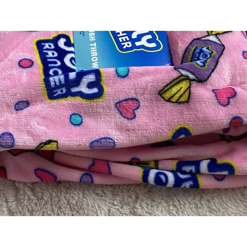 Jolly Rancher Hard Candy Oversized Soft Plush Throw Blanket‎ 60” X 70” Pink NEW